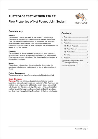 Flow Properties of Hot Poured Joint Sealant