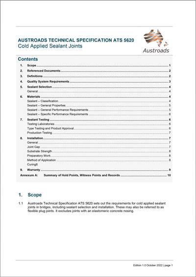 Cover of Cold Applied Sealant Joints