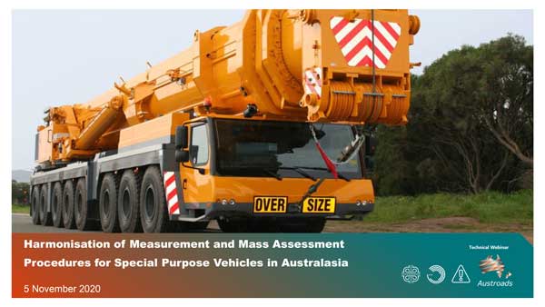Webinar: Harmonisation of Measurement and Mass Assessment Procedures for Special Purpose Vehicles in Australasia