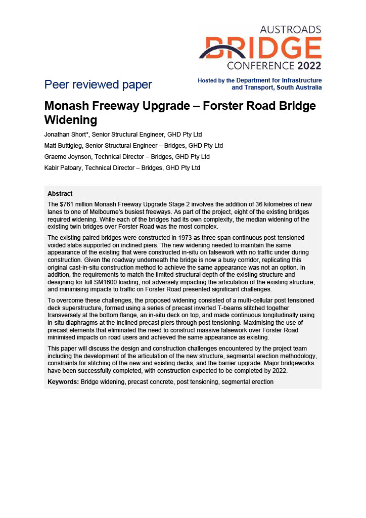 Monash Freeway Upgrade - Forster Road Bridge Widening