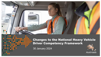 Webinar: Changes to the National Heavy Vehicle Driver Competency Framework