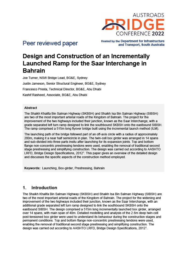 Design and Construction of an Incrementally Launched Ramp for the Saar Interchange in Bahrain