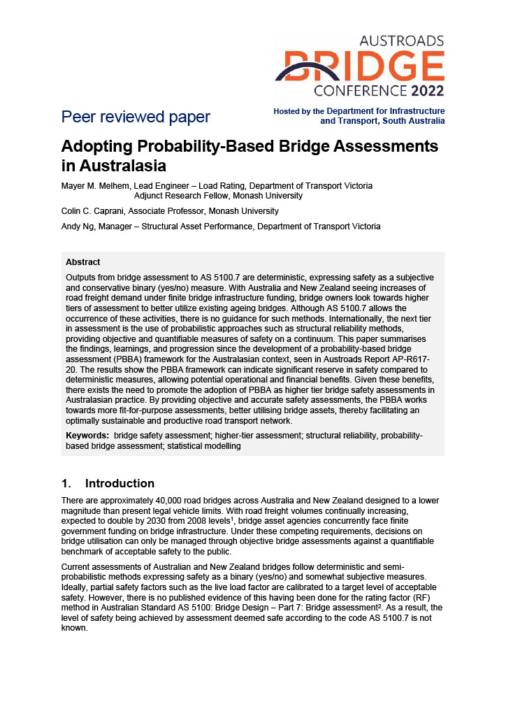 Adopting Probability-Based Bridge Assessments in Australasia