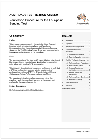 Verification Procedure for the Four-point Bending Test