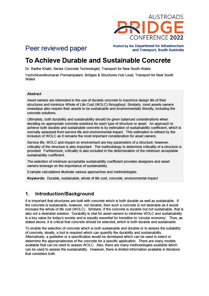 To Achieve Durable and Sustainable Concrete