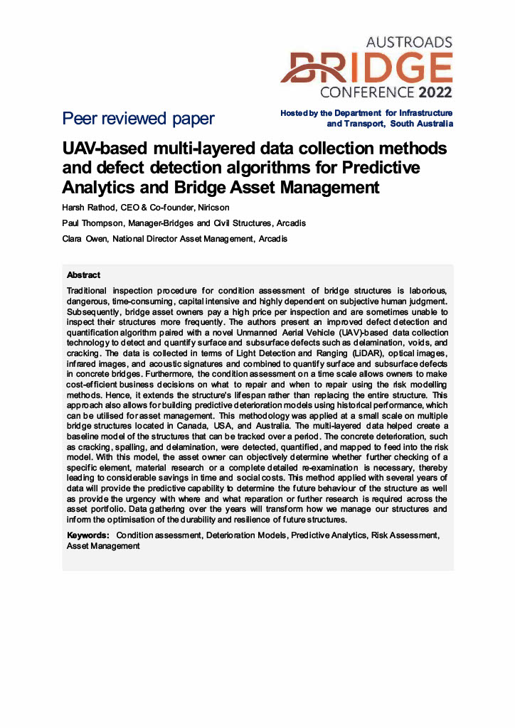 UAV-based multi-layered data collection methods and defection algorithms for Predictive Analutics and Bridge Asset Management