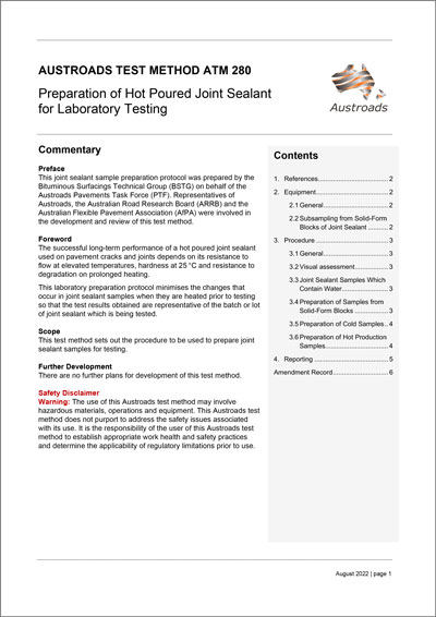 Preparation of Hot Poured Joint Sealant for Laboratory Testing