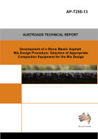 Cover of Development of a Stone Mastic Asphalt Mix Design Procedure: Selection of Appropriate Compaction Equipment for the Mix Design