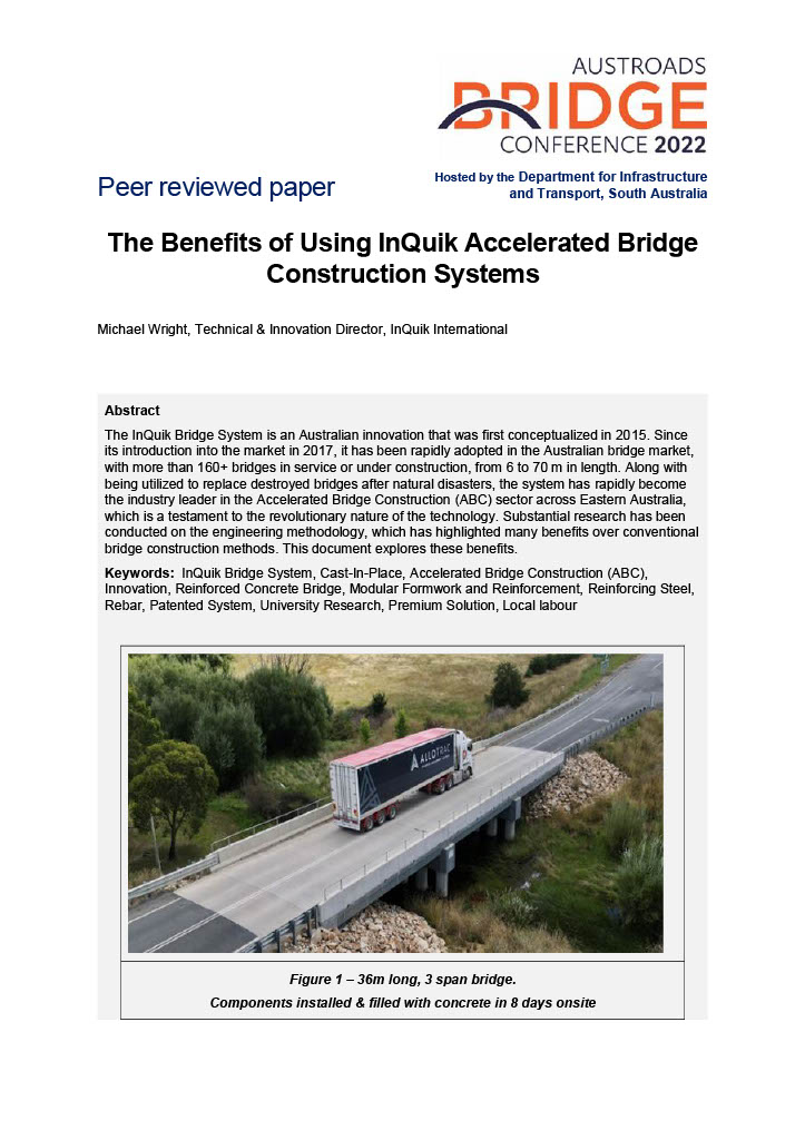The Benefits of Using InQuik Accelerated Bridge Construction Systems
