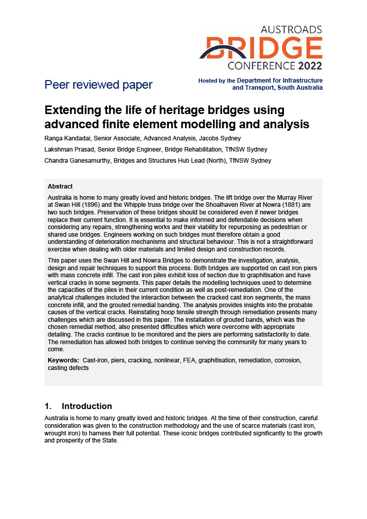 Extending the life of heritage bridges using advanced finite element modelling and analysis