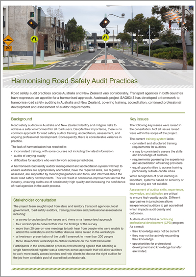 Harmonising Road Safety Audit Practices