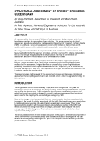 Structural Assessment of Freight Bridges in Queensland