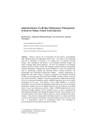 Cover of Implementation of a Bridge Maintenance Management System for Dubai, United Arab Emirates