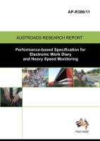 Cover of Performance-based Specification for Electronic Work Diary and Heavy Vehicle Speed Monitoring