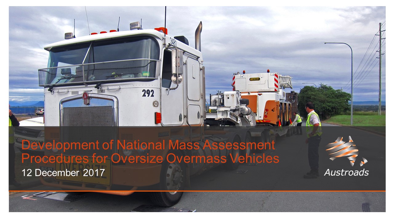 Webinar: Development of National Mass Assessment Procedures for Oversize Overmass Vehicles