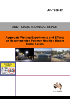 Cover of Aggregate Wetting Experiments and Effects on Recommended Polymer Modified Binder Cutter Levels
