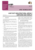 Cover of Light Duty Non-Structural Asphalt Surfacing and Overlay