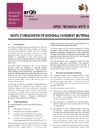 Insitu Stabilisation of Marginal Materials